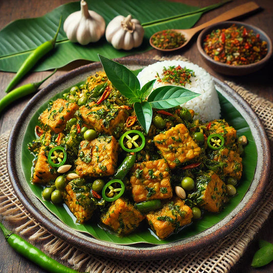 Bumbu dasar hijau - Tempe sambal hijau kencur