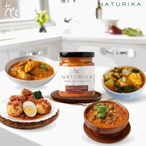 By NCC Naturika Bumbu Dasar Merah 160gr pre-order packaging with premium spice blend and coconut oil