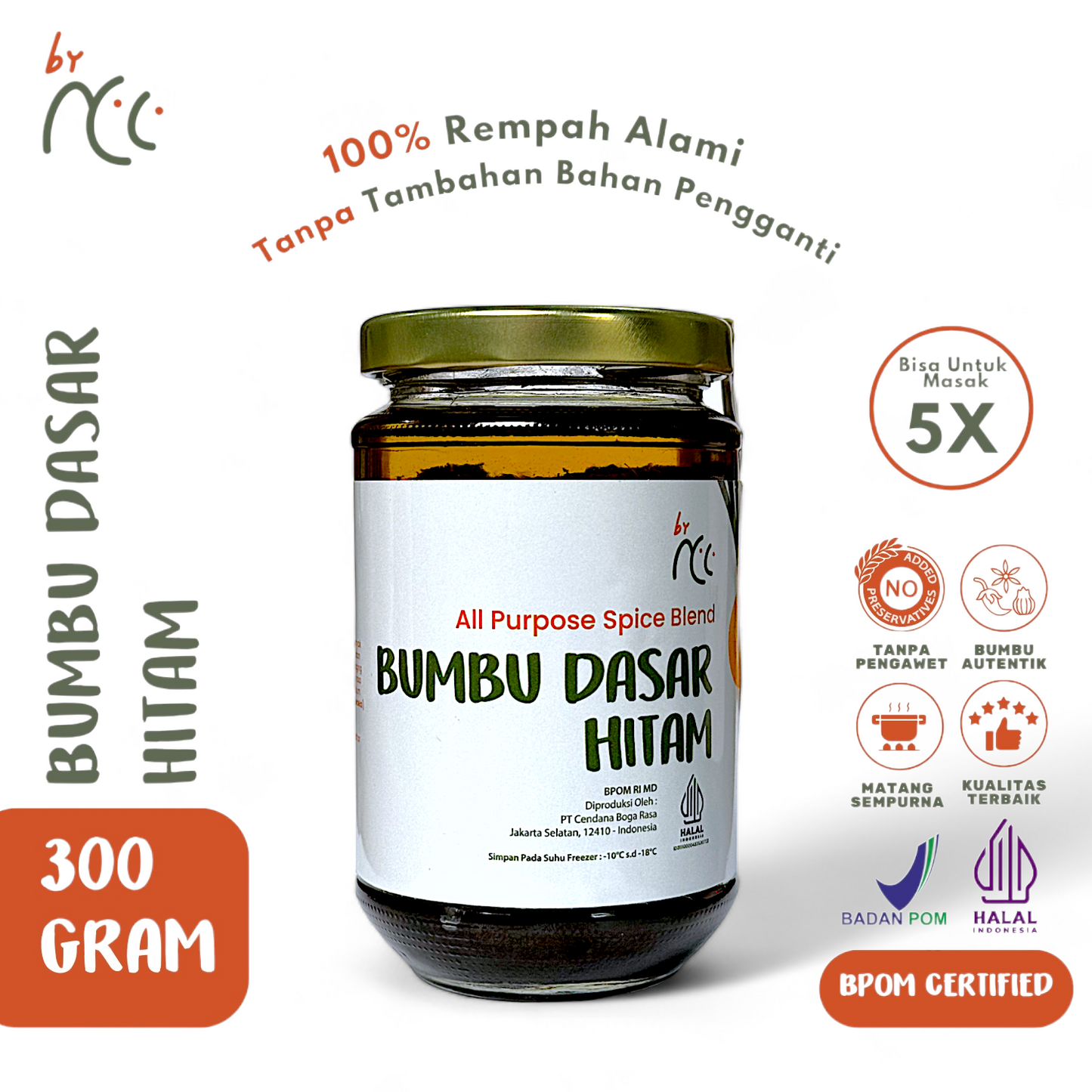 Bumbu Dasar Hitam By NCC 300 gram jar all-purpose spice blend authentic Indonesian seasoning natural ingredients halal certified no preservatives spicy paste for cooking