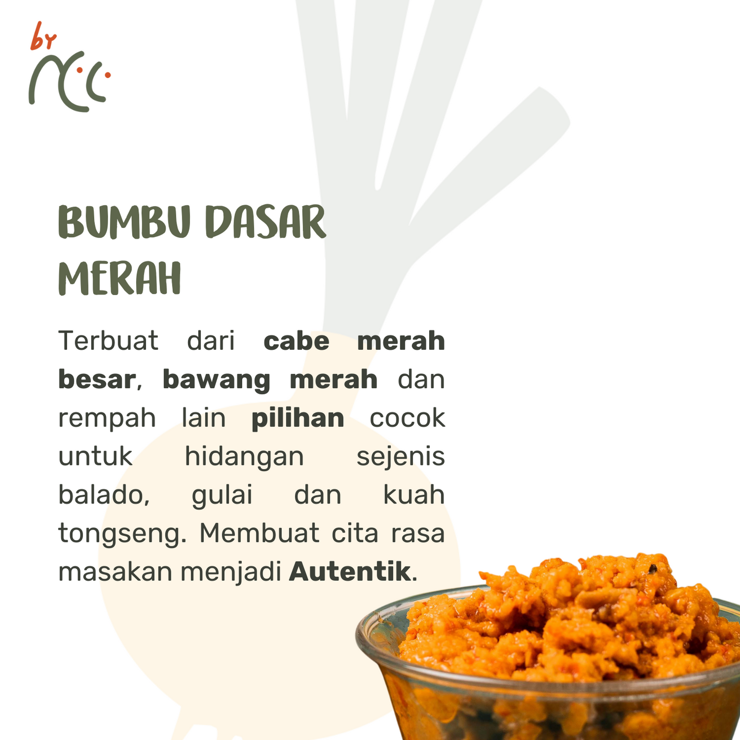 By NCC Bumbu Dasar Merah spicy cooking paste made from red chili, shallots, and spices for authentic Indonesian dishes