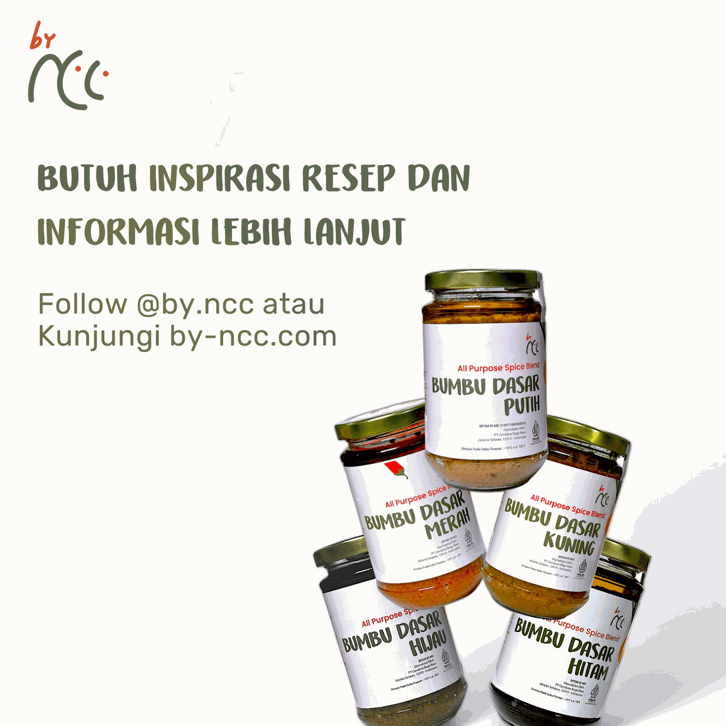 By NCC Bumbu Dasar Merah spicy cooking paste with red chili and spices for authentic Indonesian dishes