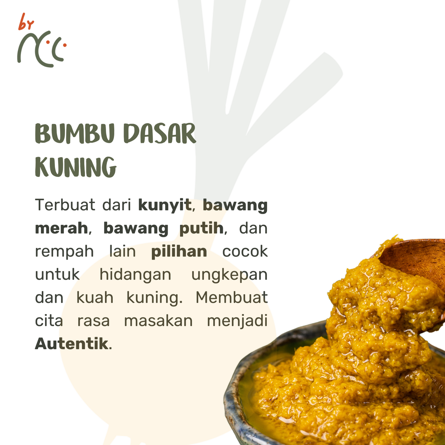 By NCC Bumbu Dasar Kuning Kemasan Sachet 135gr authentic yellow spice paste with turmeric, shallots, garlic, and selected spices for cooking