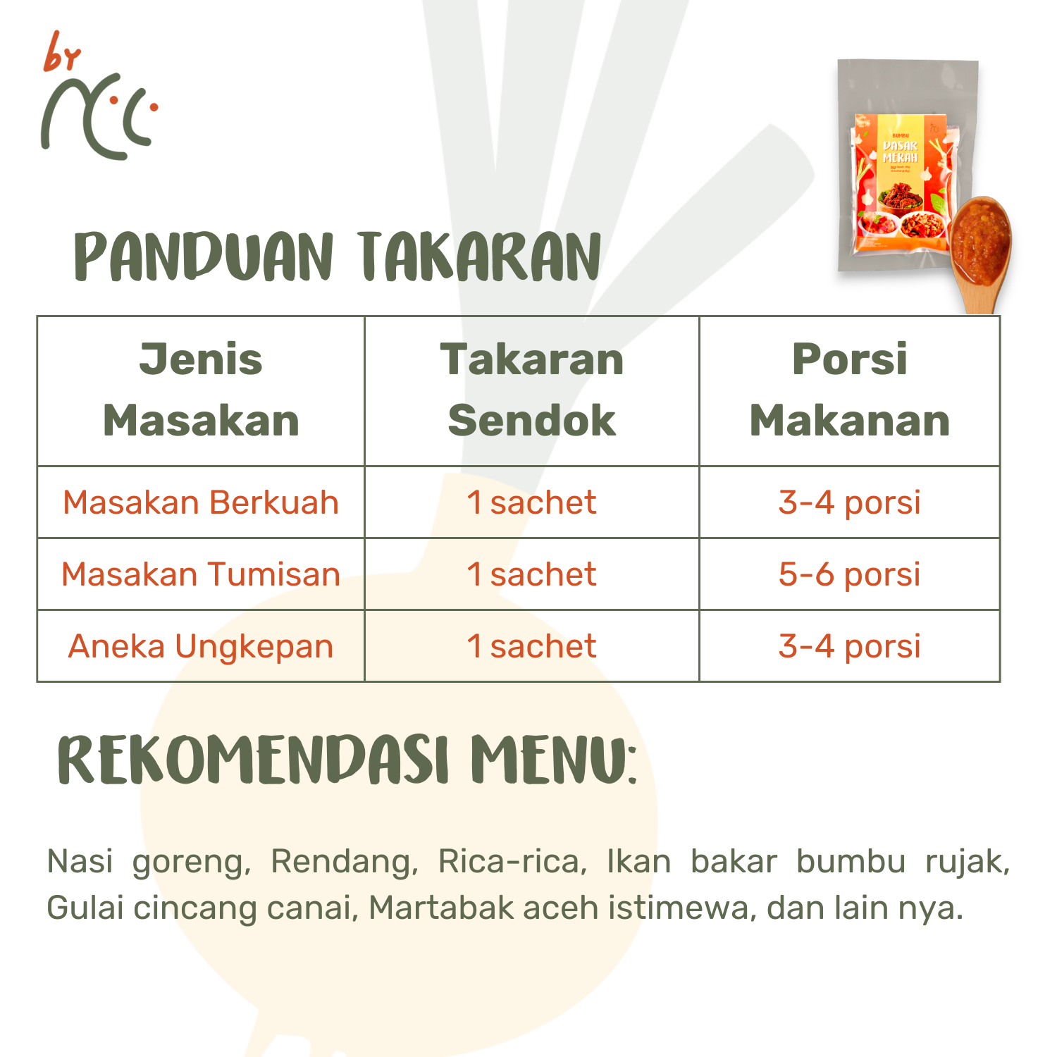 By NCC Bumbu Dasar Merah Kemasan Sachet 135gr spicy red seasoning for Indonesian dishes like nasi goreng and rendang
