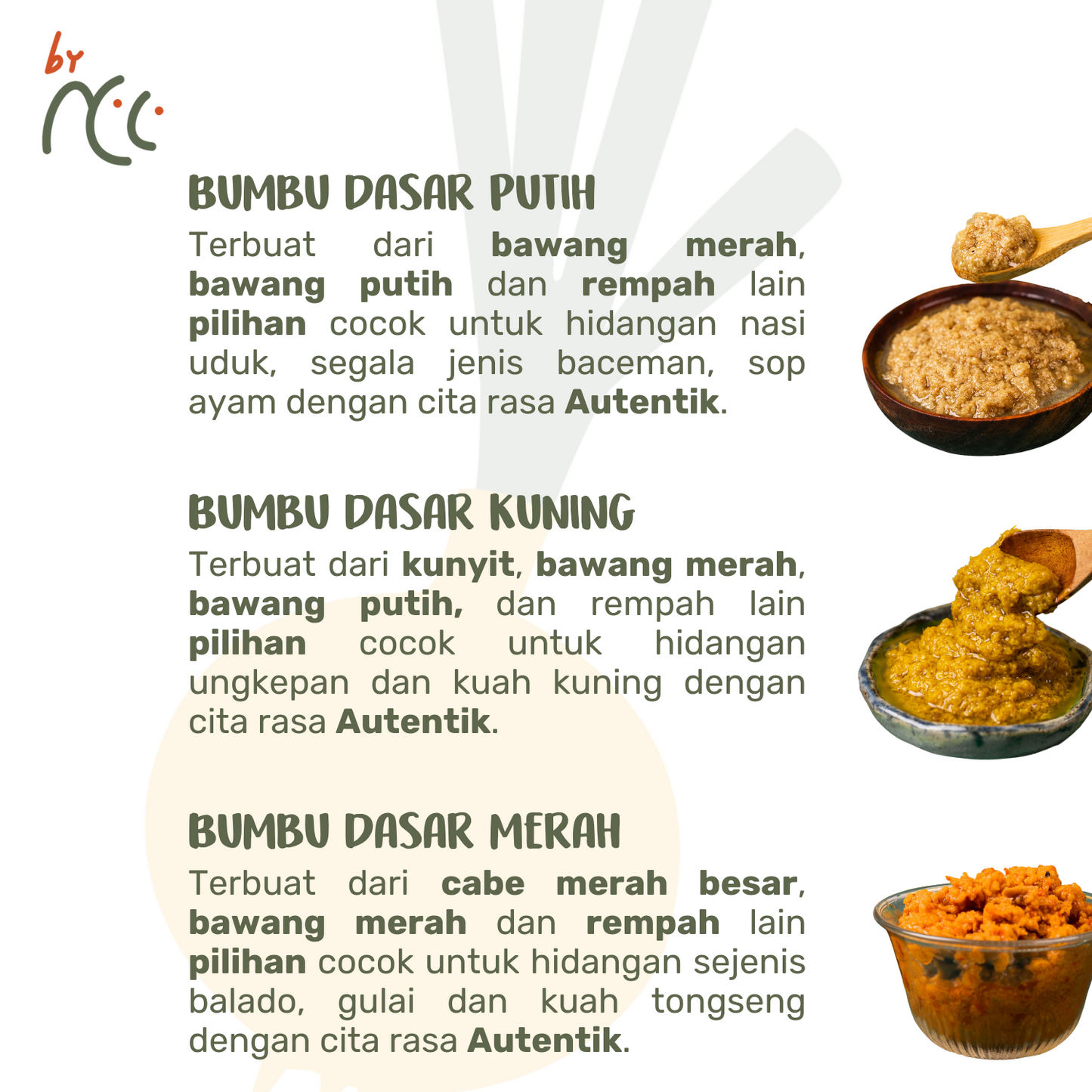 Bumbu Dasar Instan Bundling Merah Kuning Putih premium dengan rempah pilihan untuk hidangan otentik