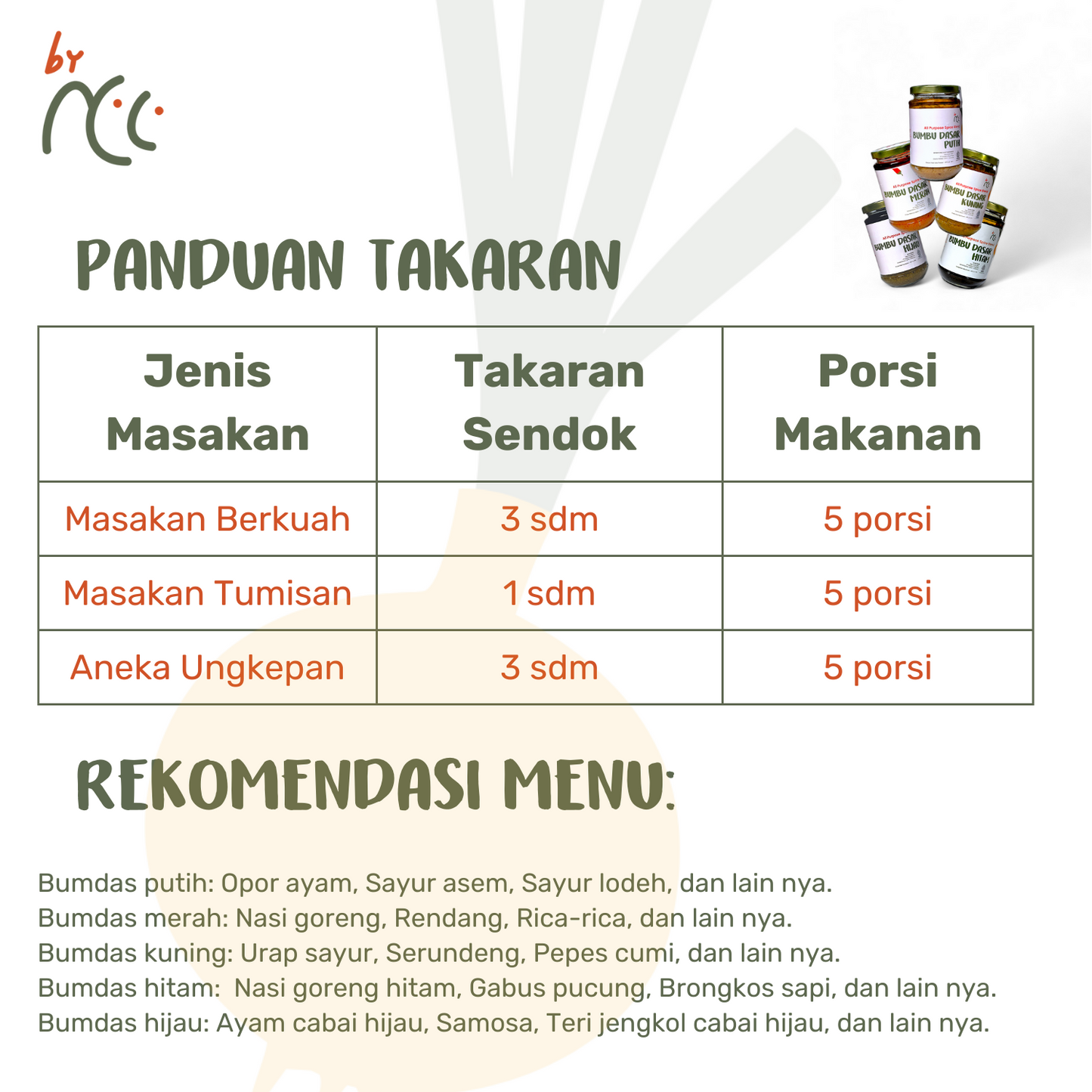Bundling 5 Bumbu Dasar Instan Favorit Premium Termurah By NCC with 5 varieties of authentic Indonesian seasoning pastes for various traditional dishes