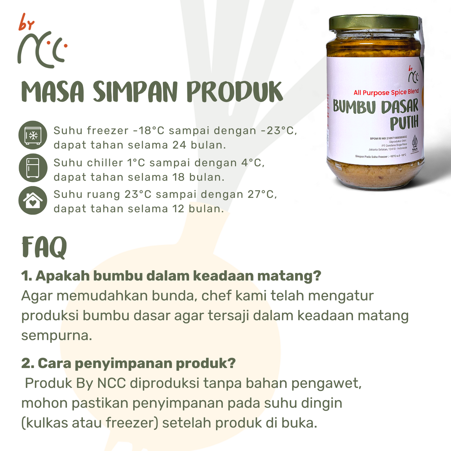 Bundling 5 Bumbu Dasar Instan Favorit Premium Termurah by NCC with 5 jars including white, yellow, red, green, and black spice blends for authentic Indonesian dishes.