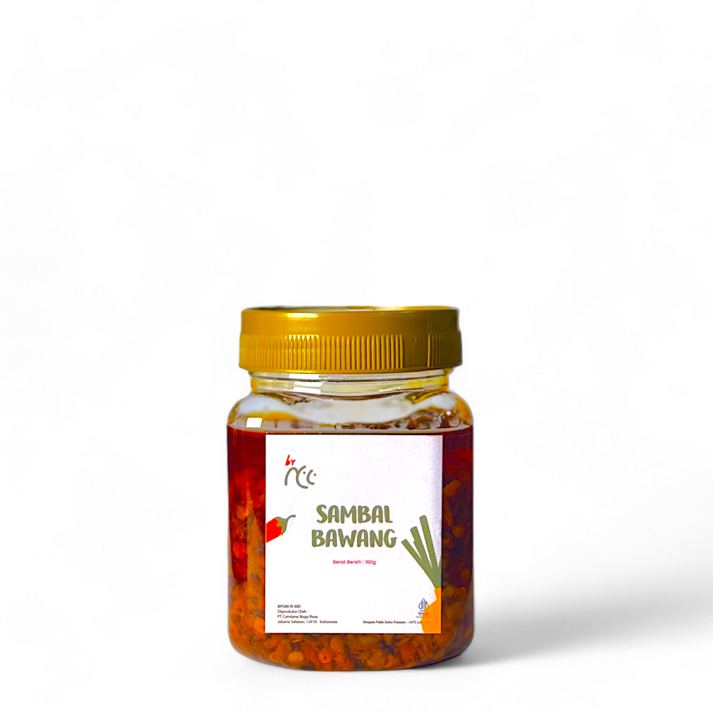 Sambal bawang pedas By NCC dalam kemasan jar 160gr untuk pelengkap ayam goreng dan hidangan rumahan