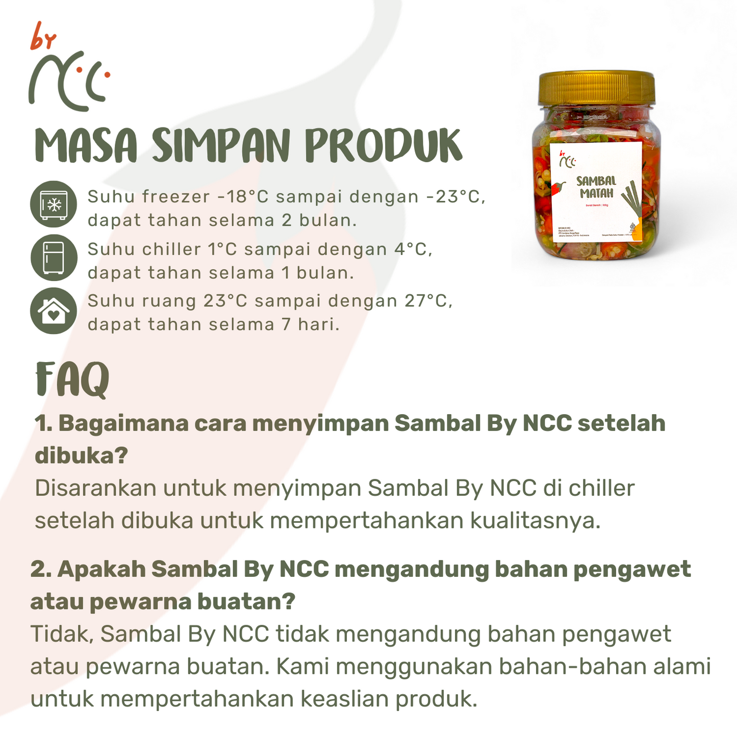 By NCC Sambal Matah jar with spicy Balinese raw shallot chili sauce and natural ingredients for authentic flavor