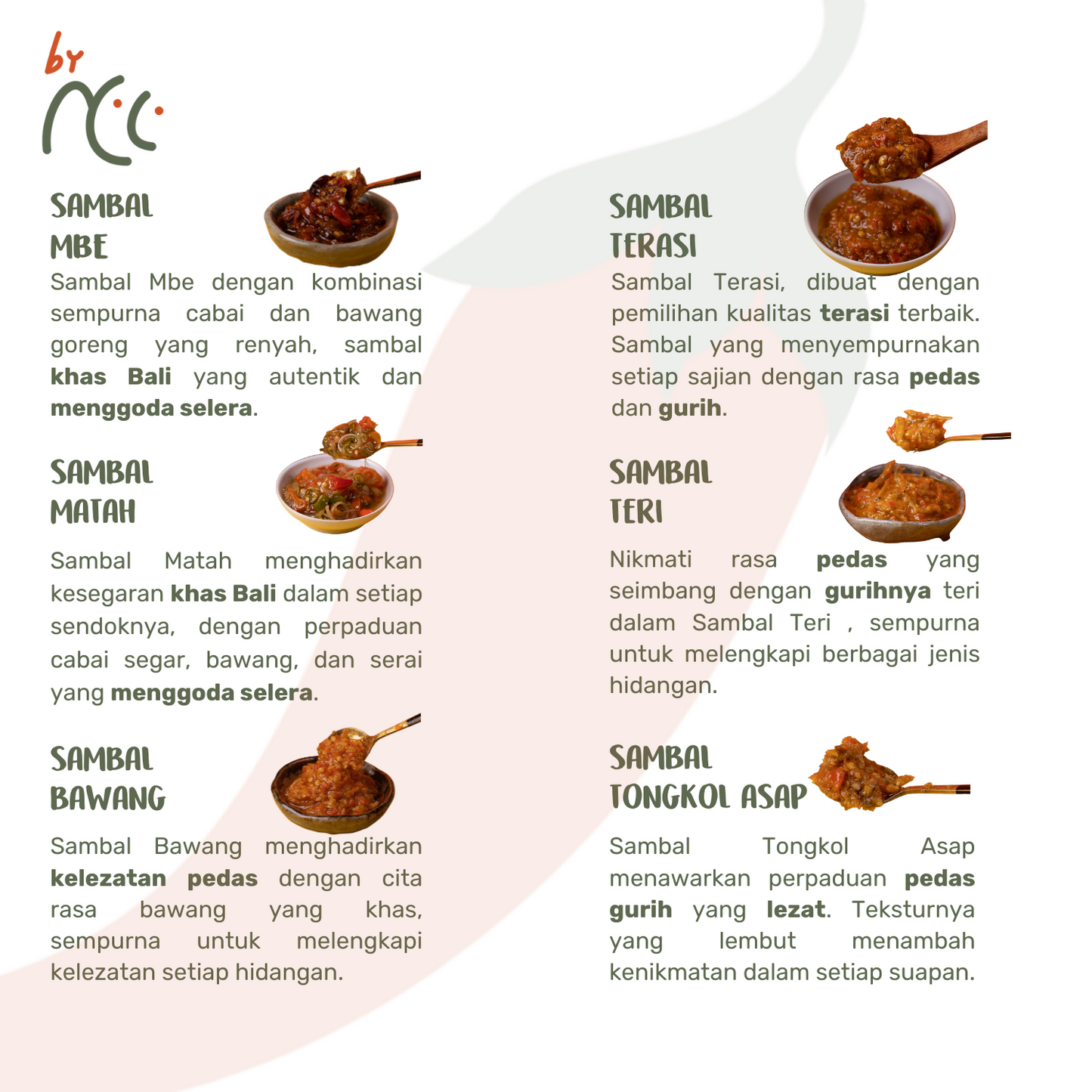 Bayar 4 Dapat 6 Sambal Pedas Rumahan Termurah paket lengkap sambal Mbe, Matah, Bawang, Terasi, Teri, Tongkol Asap khas Bali, pedas gurih alami tanpa pengawet, halal dan praktis