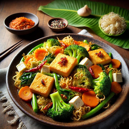 Bumbu dasar putih - Sahur - Sayur Mix dengan Tofu dan Sambal Matah