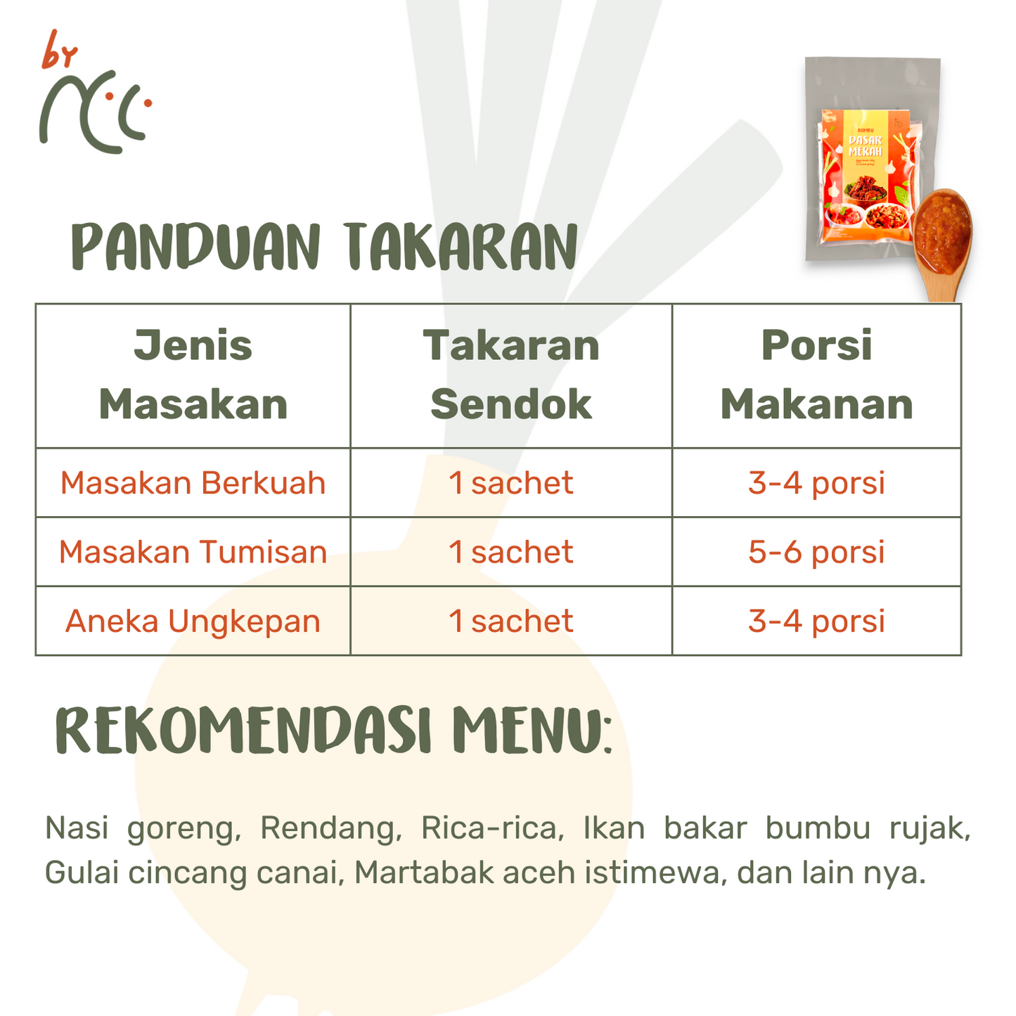 By NCC Bumbu Dasar Merah Kemasan Sachet 135gr - By NCC