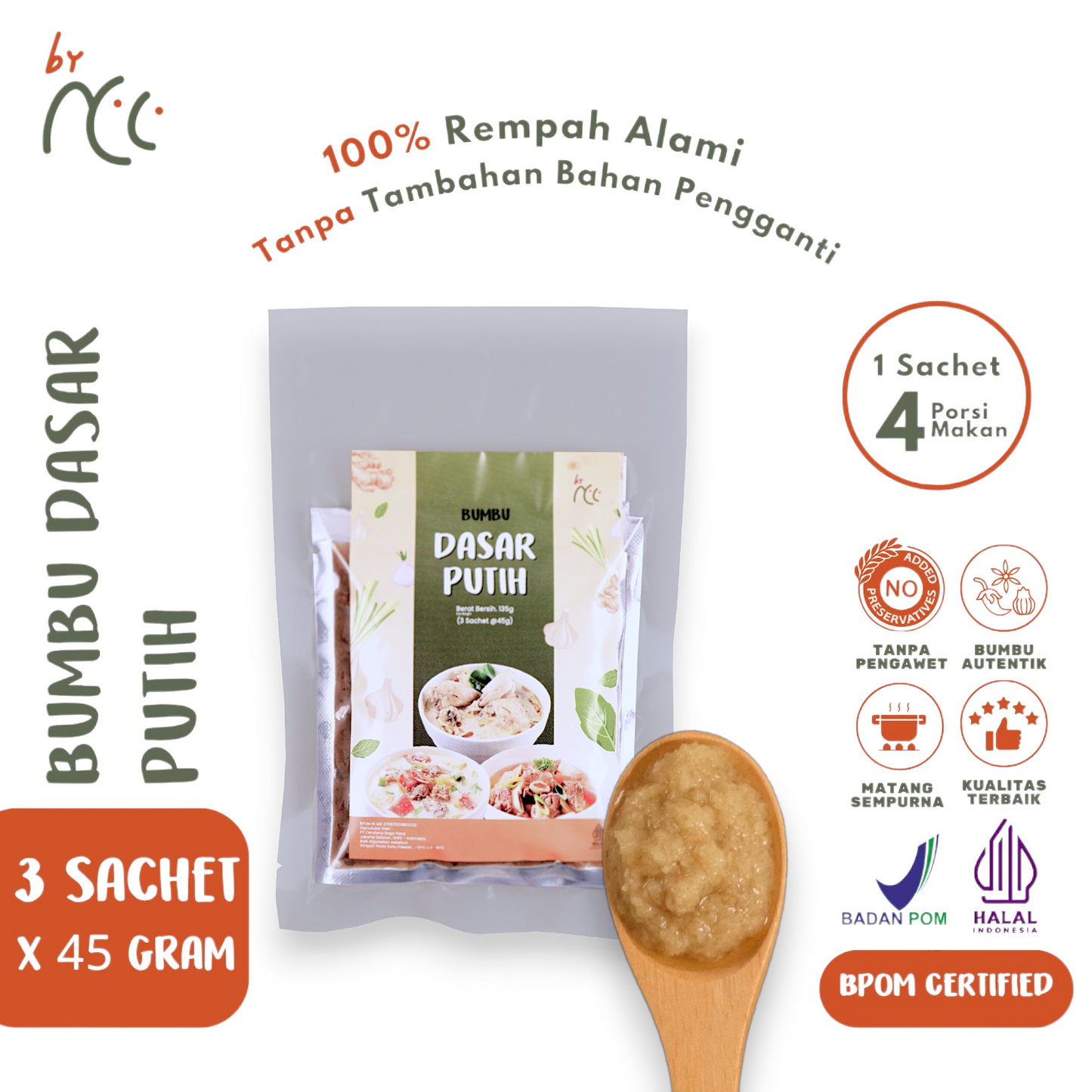 By NCC Bumbu Dasar Putih Kemasan Sachet 135gr - By NCC