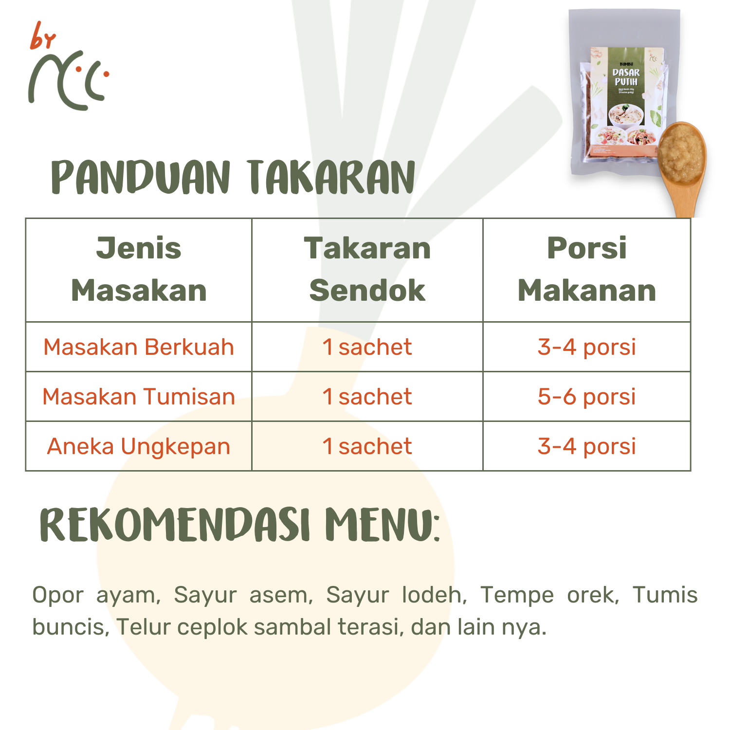 By NCC Bumbu Dasar Putih Kemasan Sachet 135gr - By NCC