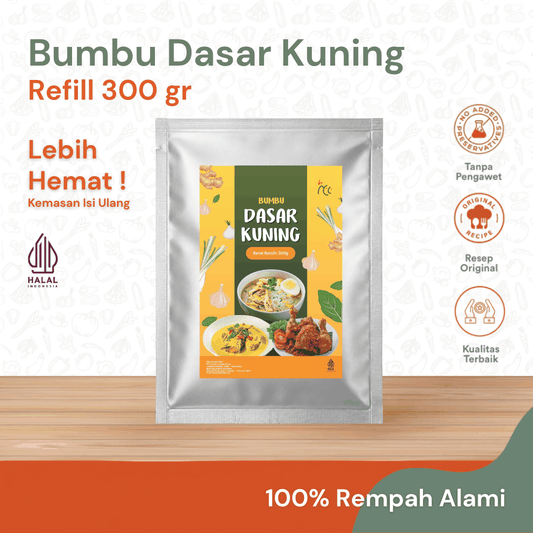 Bumbu Dasar Kuning Kemasan Refill Pouch 300gr Tanpa Pengawet Untuk 5x Masak