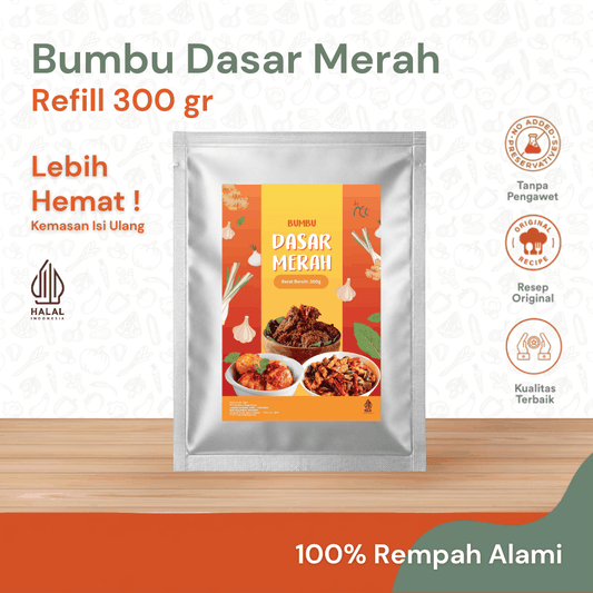 Bumbu Dasar Merah Kemasan Refill Pouch 300gr Tanpa Pengawet Untuk 5x Masak