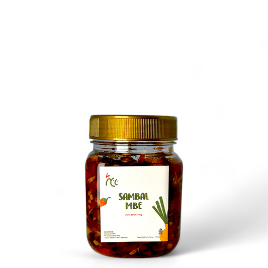 By NCC Sambal Mbe pedas gurih rumahan sambel bawang goreng khas Bali dalam kemasan botol kaca
