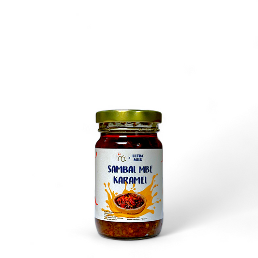 By NCC x Ultra Milk Sambal Mbe Karamel sambal pedas manis dengan susu karamel dalam botol 120gr